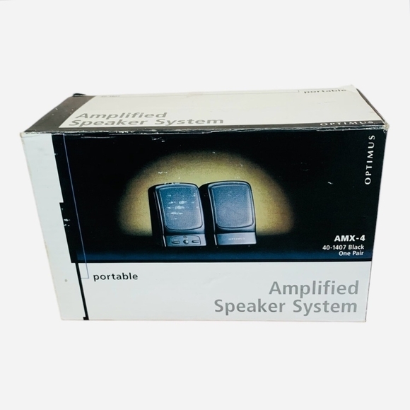 RadioShack Speakers Optimus AMX-4 One Pair Portable Amplified Speaker System - Picture 2 of 7